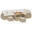 Havesofa Sæt med pude med pude 9 pcs Beige og creme Poly Rattan