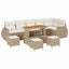 Havesofa Sæt med pude 10 pcs Beige og creme Poly Rattan