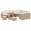 Havesofa Sæt 12 stk. 12-Antal sæder Beige og creme Poly Rattan