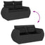 Havesofa Sæt 13 pcs Sort Polyrattan og pulverlakeret stål
