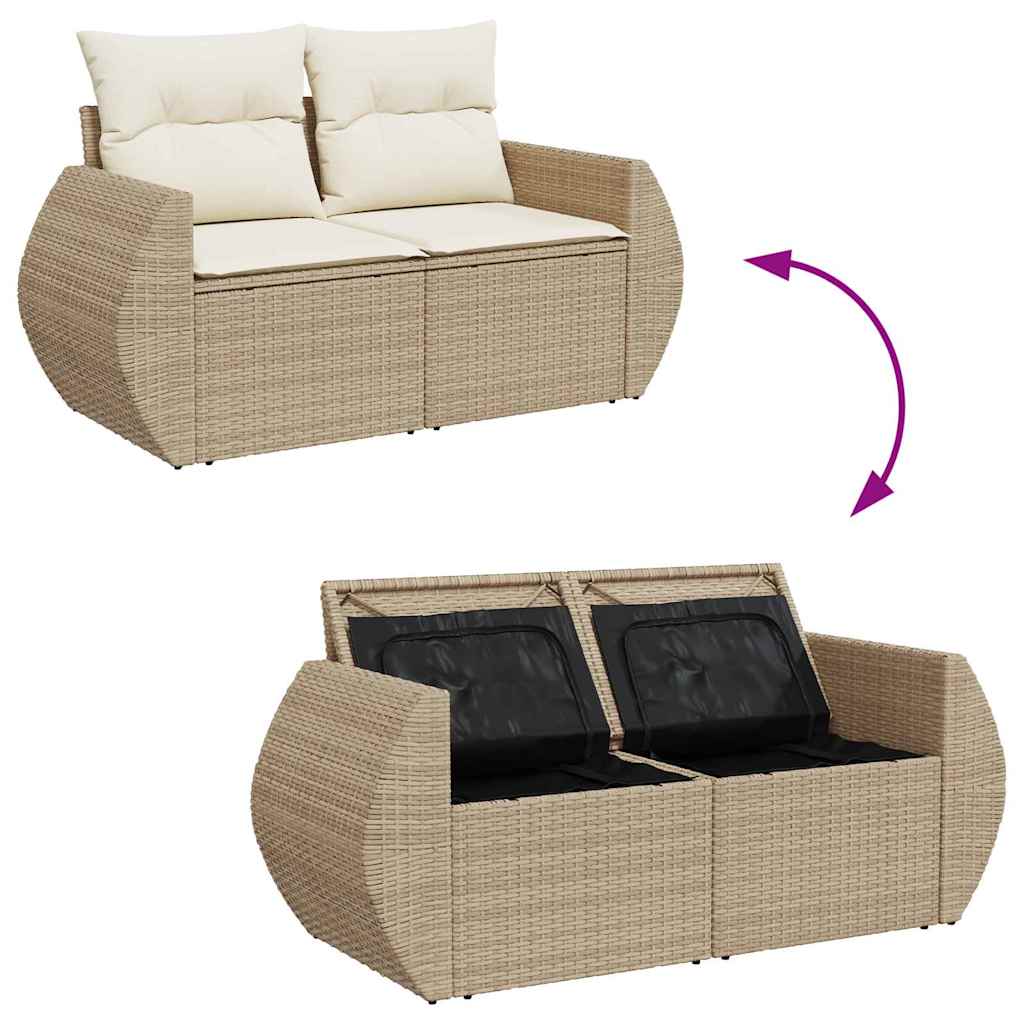 Havesofa Sæt med pude 13 pcs beige og cremefarvet