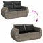 Havesofa Sæt 13 pcs Grå Polyrattan og pulverlakeret stål
