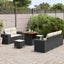 Havesofa Sæt med pude med pude 8 pcs Sort og Cream Poly Rattan