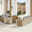 Havesofa Sæt med pude 8 pcs Beige og lys grå Poly Rattan