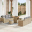 Havesofa Sæt Beige og lys grå 221 x 204 x 85 cm Poly Rattan