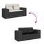 Havesofa Sæt med pude med pude 9 pcs Sort og Cream Poly Rattan