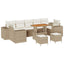 Havesofa Sæt med pude med opbevaring 10 pcs Beige og creme