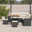 Havesofa Sæt med pude 8 pcs Sort og Cream polyrattan