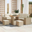 Havesofa Sæt 8 stk. 7-Antal sæder Beige og creme polyrattan