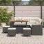 Havesofa Sæt med pude 9 pcs Sort og Cream polyrattan