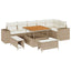 Havesofa Sæt 9 stk. 6-Antal sæder Beige og creme polyrattan