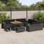 Havesofa Sæt med pude 13 pcs Sort polyrattan