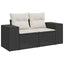 Havesofa Sæt med pude 13 pcs Sort og Cream polyrattan
