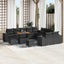 Havesofa Sæt med pude 13 pcs Sort polyrattan