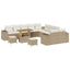 Havesofa Sæt med pude 13 pcs Beige og creme polyrattan