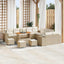 Havesofa Sæt med pude 14 pcs Beige og creme polyrattan