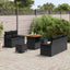Havesofa Sæt 8 pcs Sort Polyrattan, stål og massivt akacietræ