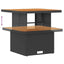 Havesofa Sæt 8 pcs Sort Polyrattan, stål og massivt akacietræ