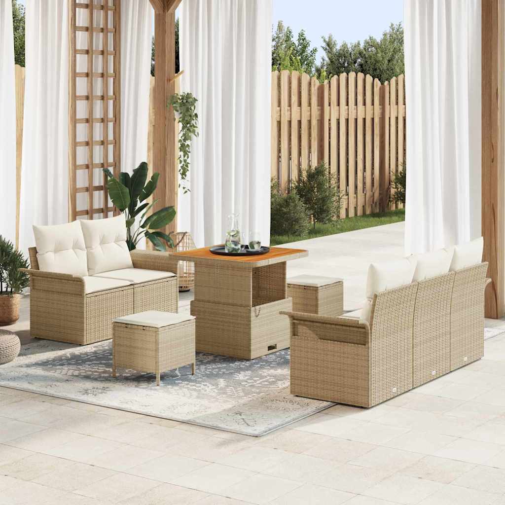 Havesofa Sæt 8 stk. 7-Antal sæder Beige og creme