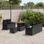 Havesofa Sæt 8 pcs Sort Polyrattan, stål og massivt akacietræ