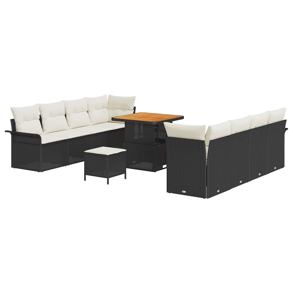 Havesofa Sæt med pude Sort og Cream 80 x 80 x 71 cm
