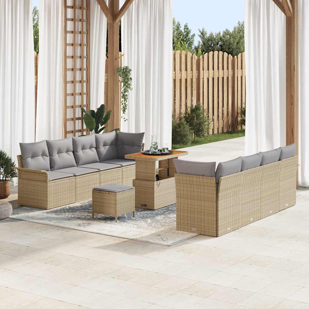 Havesofa Sæt med pude Beige og lys grå 90 x 55 x 71 cm