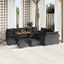 Havesofa Sæt 14 pcs Sort Polyrattan, stål og massivt akacietræ