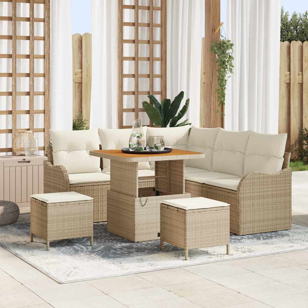 Havesofa Sæt 8 stk. 7-Antal sæder Beige og creme