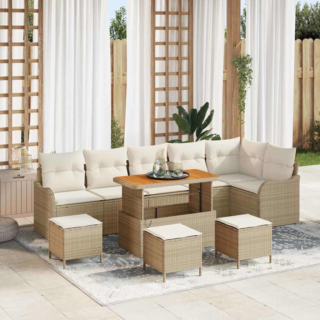 Havesofa Sæt 10 stk. 9-Antal sæder Beige og creme