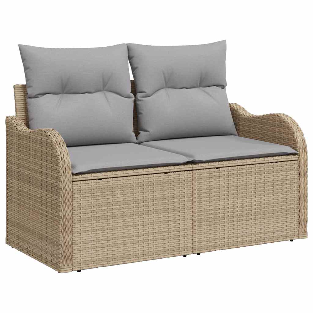 Havesofa Sæt med pude med opbevaring 12 pcs Beige og lys grå