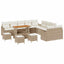 Havesofa Sæt med pude med opbevaring 14 pcs Beige og creme
