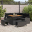 Havesofa Sæt 8 pcs Sort Polyrattan, stål og massivt akacietræ