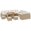 Havesofa Sæt med pude med opbevaring 14 pcs Beige og creme