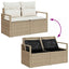 Havesofa Sæt 9 stk. Beige Poly rattan