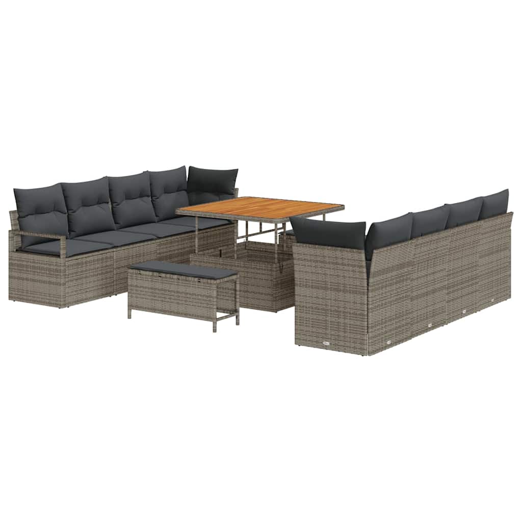 Havesofa Sæt med pude med opbevaring Grå 100 x 100 x 71 cm