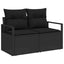 Havesofa Sæt 9 pcs Sort Polyrattan, stål og massivt akacietræ