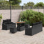 Havesofa Sæt 8 pcs Sort Polyrattan, stål og massivt akacietræ
