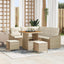 Havesofa Sæt 8 stk. 7-Antal sæder Beige Poly rattan