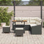 Havesofa Sæt med pude med opbevaring 8 pcs Sort Poly rattan