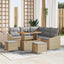 Havesofa Sæt med pude med opbevaring 8 pcs Beige Poly rattan