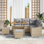 Havesofa Sæt med pude med opbevaring 8 pcs Beige Poly rattan