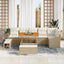 Havesofa Sæt med pude med opbevaring 9 pcs Beige Poly rattan