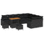 Havesofa Sæt med pude med opbevaring 12 pcs Sort Poly rattan