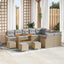 Havesofa Sæt med pude med opbevaring 13 pcs Beige Poly rattan