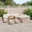 Havesofa Sæt med pude med opbevaring 13 pcs Beige Poly rattan