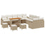 Havesofa Sæt med pude med opbevaring 13 pcs Beige Poly rattan