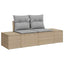 Havesofa Sæt med pude med opbevaring 9 pcs Beige Poly rattan