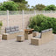 Havesofa Sæt med pude med opbevaring 9 pcs Beige Poly rattan