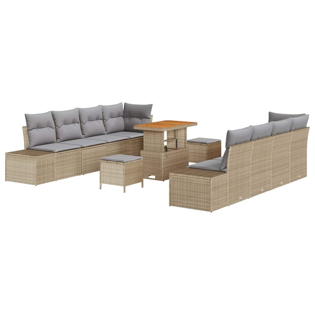 Havesofa Sæt med pude Beige 90 x 55 x 71 cm Poly rattan
