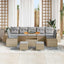 Havesofa Sæt med pude med opbevaring 10 pcs Beige Poly rattan